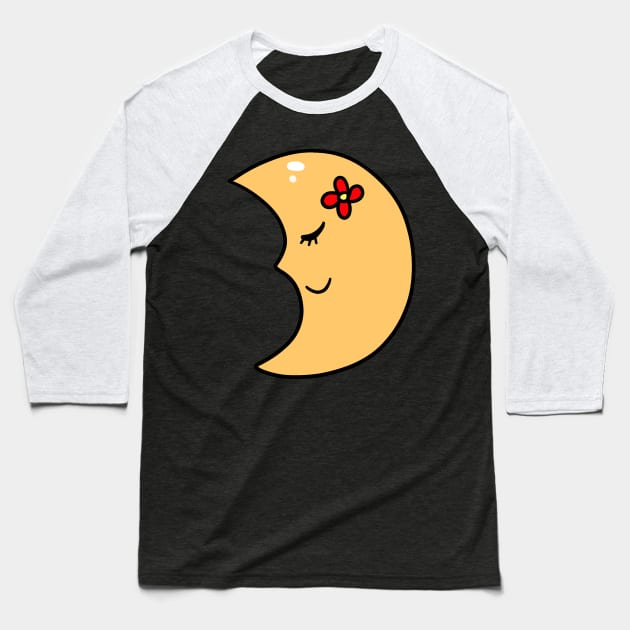 Cute Crescent Moon Baseball T-Shirt by saradaboru